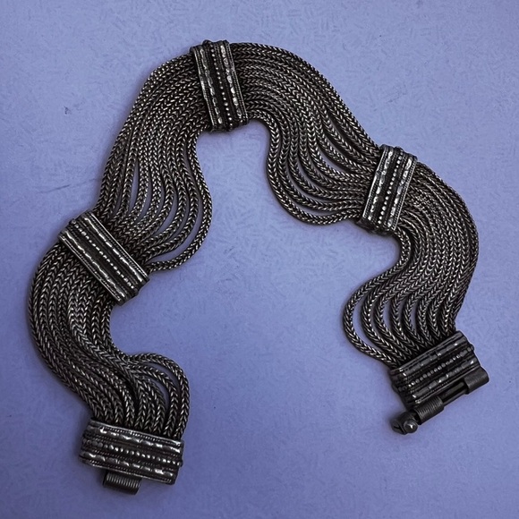 Silpada antique Sterling Silver Multi Strand Toggle  OTTOMAN style Bracelet 27g - Picture 8 of 13